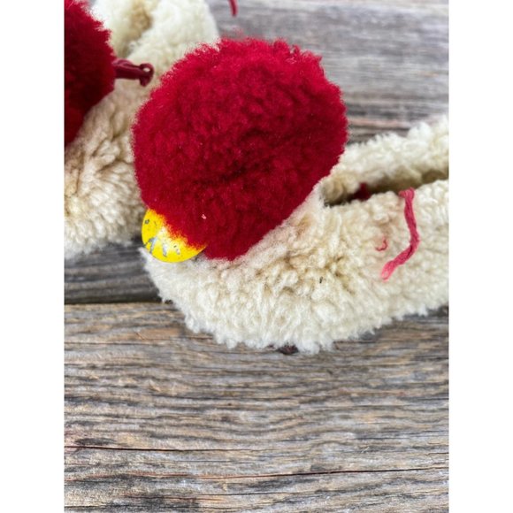 Vintage 1950s child wool Fuzzy Duck Slippers With Clicker Beak - Picture 4 of 16